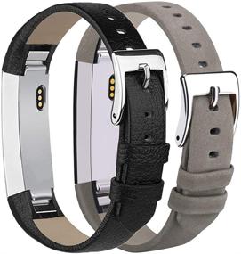 img 4 attached to 👉 Tobfit Leather Replacement Bands, Compatible with Fitbit Alta/ Alta HR/ Ace, Stylish Accessories Bands for Women and Men