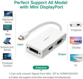 img 2 attached to UGREEN Мини DisplayPort в адаптер HDMI DVI VGA 4K Мини DP конвертер Thunderbolt Совместим ✨ 3 в 1 для Mac, MacBook Pro/Air, iMac, Surface Pro 3/4, Google Chromebook, PC - белый