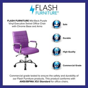 img 1 attached to 💜 Stylish Flash Furniture Purple Vinyl Office Chair with Swivel and Chrome Base