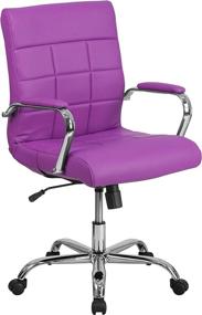 img 3 attached to 💜 Stylish Flash Furniture Purple Vinyl Office Chair with Swivel and Chrome Base