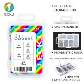 img 2 attached to ECKJ 100PCS Screw Eyes Lag Thread Assortment Kit 0