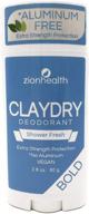 🚿 stay fresh all day with clay dry bold deodorant: shower fresh zion health 2.8 oz stick logo