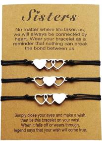 img 1 attached to 👯 ROSTIVO Sisters Bracelets - Best Friend Friendship Bracelets for 3, Matching Bracelets for Long-Distance Bond, Perfect Little Sister Gifts for Sisters