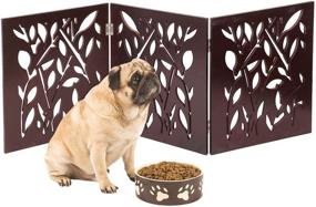 img 3 attached to 🐾 Etna Tri-Fold Wood Pet Gate - Freestanding Panel Dog Fence for Indoor/Outdoor Use, Perfect for Doorways & Stairs - Small Pet Barrier