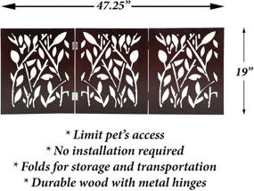 img 2 attached to 🐾 Etna Tri-Fold Wood Pet Gate - Freestanding Panel Dog Fence for Indoor/Outdoor Use, Perfect for Doorways & Stairs - Small Pet Barrier
