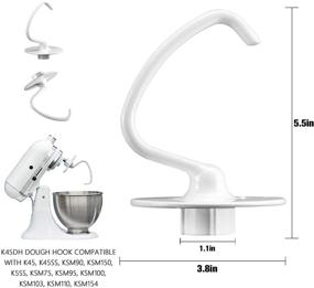 img 2 attached to 🍞 Coated Non-stick K45DH Dough Hook Replacement - WPW10674618 Bread Hook for 4.5/5 Quart Kitchen Stand Mixer K45 KSM90 KSM110 KSM150 KSM75 by Fetechmate