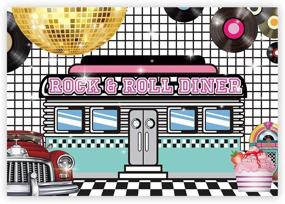 img 4 attached to 🎉 Captivate Your Guests with Funnytree 7x5ft 50s Retro Rock N Roll Diner Party Backdrop: The Perfect Addition for Sock Hop Dance, Birthday Celebrations, and More!