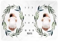 👶 kute 'n' koo premium fleece twins baby monthly milestone blanket: personalized photography background for girl boy, thick fleece for mom & newborn logo
