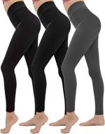 🩳 burpada 3pack high waisted yoga pants: soft tummy control leggings for women logo