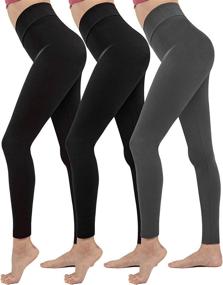 img 4 attached to 🩳 Burpada 3Pack High Waisted Yoga Pants: Soft Tummy Control Leggings for Women