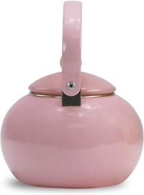 img 2 attached to 🌸 Reston Lloyd Pink Enamel Teakettle: Non-Whistling, 2 Quart - A Perfect Blend of Style and Functionality