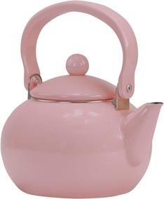img 4 attached to 🌸 Reston Lloyd Pink Enamel Teakettle: Non-Whistling, 2 Quart - A Perfect Blend of Style and Functionality