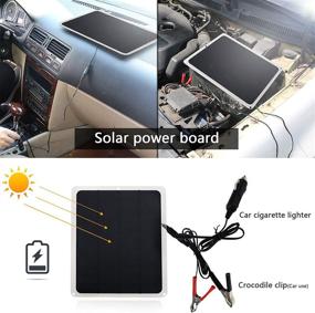img 3 attached to 🌞 Portable Solar Battery Charger with SunPower Panel: 12V DC USB 5V, Trickle Charging, Cigarette Lighter Plug, Alligator Clip Cables, USB Port - Ideal for Outdoor Travel and Camping