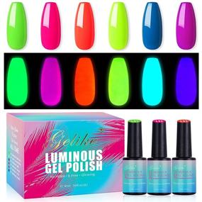 img 4 attached to Glow in the Dark Gel Nail Polish Set - Neon Luminous Gel Polish with Fluorescent Bright Colors and Soak Off UV Formula - Halloween Nail Polish Kit - 6 PCS 10ML