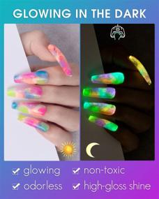 img 3 attached to Glow in the Dark Gel Nail Polish Set - Neon Luminous Gel Polish with Fluorescent Bright Colors and Soak Off UV Formula - Halloween Nail Polish Kit - 6 PCS 10ML