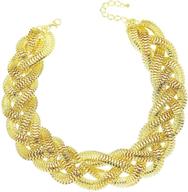 q&amp;q fashion 30mm chunky serpent braided chain statement bib necklace choker collar in egyptian cleopatra style logo