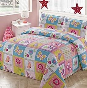 img 2 attached to Vibrant Multicolor Floral Patchwork Bedding Set for Kids and Teens – Full/Queen Size