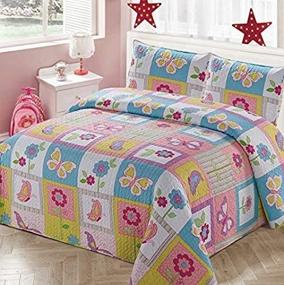 img 4 attached to Vibrant Multicolor Floral Patchwork Bedding Set for Kids and Teens – Full/Queen Size