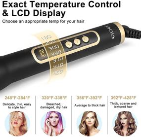 img 2 attached to 🔥 6-in-1 Curling Iron Set with Straightener Brush - Hair Curler Wands for Versatile Styling, 0.3-1 Inch Interchangeable Barrels, Instant Heat Up, LCD Display & Temp Adjustment