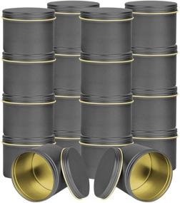 img 4 attached to 18-Piece Empty Metal Tins Candle Jars | 4 oz | Black | Perfect for Candle Making, Candies, Gifts, & Treasures | DIY Candle Making Needs