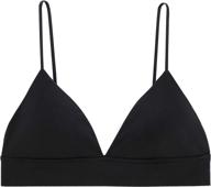 👙 inibud women's bralette with triangle cups, removable padded,wire-free and easy pull-on closure logo