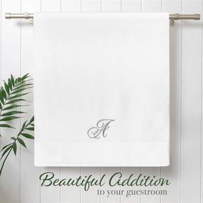 img 2 attached to 🛀 Premium Set of 2 Monogram Initial Bath Towels - Personalized, Absorbent, Thick Hotel Spa Towels 27.6" x 57" Large, White