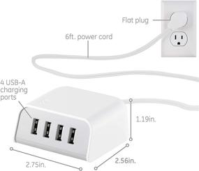 img 3 attached to 🔌 GE 4-портовая USB настольная станция расширения, кабель длиной 6 футов, iPhone 12/11/Pro/Max/XS/XR/X/8, iPad Pro, Samsung Galaxy S21/S10/S9/Plus, Google Pixel 5/C/3/2/XL, белый - 36741