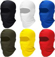 🧣 ice silk uv protection full face balaclava cover: 6-piece set for outdoor sports - unisex logo