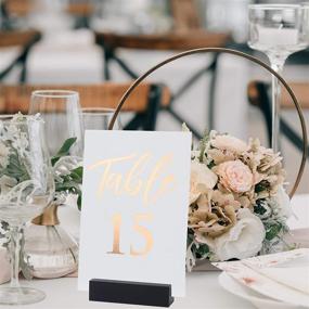 img 1 attached to 🌹 Stunning Rose Gold Table Numbers for Wedding Reception with Double Sided Rose Gold Foil Lettering, Includes Head Table Card - 4 x 6 inches, Numbered 1-30 - Ideal for Wedding Reception and Events