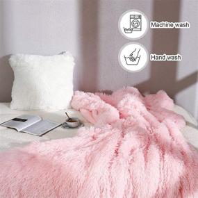 img 2 attached to ✨ Goideal Fluffy Throw Blanket for Bedroom – Warm Shaggy Faux Fur & Sherpa Blanket, Cozy Fuzzy Blanket for Girls & Boys, 60''x 80'', Machine Washable, Pink