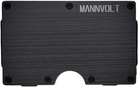img 2 attached to 👛 Mannvolt Slim Minimalist Front Pocket RFID Blocking Wallet with Metal Fiber Design – Ideal for Both Men and Women (Brushed Anthracite Black)