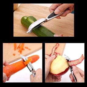 img 1 attached to 🥔 Stainless Steel Kitchen Peelers Set - Potato, Vegetable, and Apple Peeler Kit, with Y-Shaped and I-Shaped Peelers, Ergonomic Non-Slip Handle, Sharp Blade, Great Durability (2PCS)