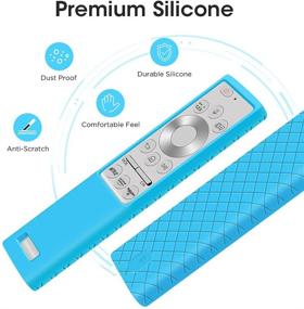 img 1 attached to 📱 Glow Blue Silicone Protective Case for Samsung Smart QLED TV Remote - Shockproof, Anti-Slip, Battery Back Cover, BN59-01311 BN59-01265A BN59-01357 BN59-01363A