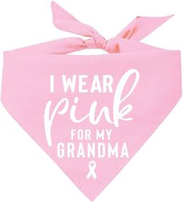 img 1 attached to 🎀 Tees &amp; Tails Pink Support Breast Cancer Awareness Dog Bandana (Hot Pink Or Baby Pink) for My Grandma