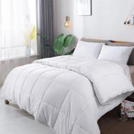 🛏️ guher white king comforter - down alternative quilted bed comforter | ultra soft bedding for all seasons, medium warmth logo