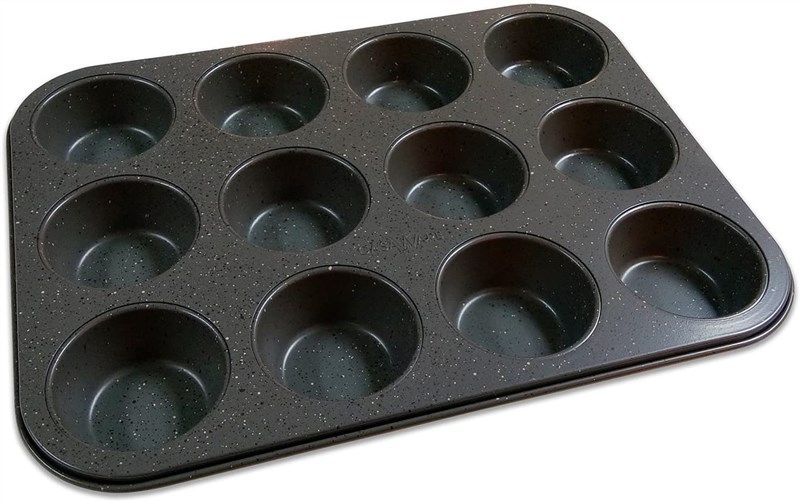 casaWare Ceramic Coated NonStick 12 Cup Muffin Pan (Red Granite