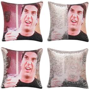 img 4 attached to 😍 JASEN Reversible Mermaid Pillow with Ross Geller Sequins - Funny Magic Sequin Pillow Cover - Decorative Pillow Cover 16"x16