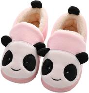 warm and adorable: cartoon slippers for boys' cozy winter indoor shoes logo