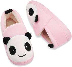 img 1 attached to Warm and Adorable: Cartoon Slippers for Boys' Cozy Winter Indoor Shoes