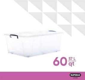 img 1 attached to 📦 Superio Storage Containers With Wheels (2 Pack) - Stackable, Large, and Durable with Lids and Latches - 60 Quart