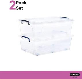 img 3 attached to 📦 Superio Storage Containers With Wheels (2 Pack) - Stackable, Large, and Durable with Lids and Latches - 60 Quart