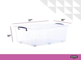 img 2 attached to 📦 Superio Storage Containers With Wheels (2 Pack) - Stackable, Large, and Durable with Lids and Latches - 60 Quart