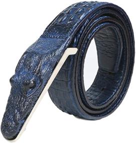 img 4 attached to 🐊 Alligator and Crocodile Buckle Men's Belts: Premium Cowhide Accessories for Style and Durability