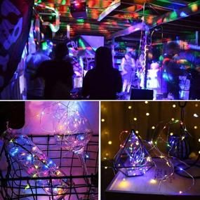 img 2 attached to 🌟 Fairy Lights Battery Operated with Remote Control - Waterproof Copper Wire String Lights for DIY Party Bedroom Patio Decor - 2 Sets of 33FT 100 LED Twinkle Lights (Colorful)