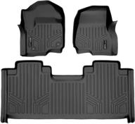 📦 maxliner black floor mats 2 row liner set for 2017-2021 ford f-250/f-350 super duty supercab with 1st row bucket seats logo