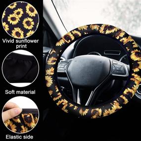 img 2 attached to BQTQ 20-Piece Sunflower Car Seat Cover Set: Complete Accessories for Stylish Protection