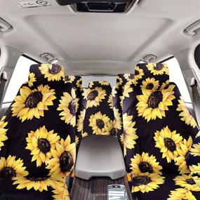 img 3 attached to BQTQ 20-Piece Sunflower Car Seat Cover Set: Complete Accessories for Stylish Protection