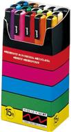 uni-posca fine point paint marker pen set - pack of 15 (pc-3m15c) logo