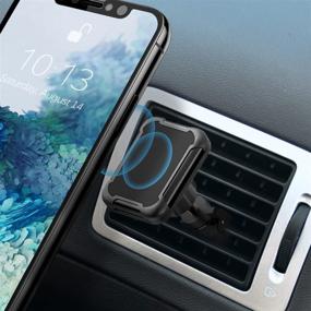 img 4 attached to Magnetic Phone Mount for Car: 360°Rotation Universal Holder for iPhone 13/Pro Max/Pro/12 Pro Max/11/Pro/Pro Max, Samsung Galaxy & More - Suitable for Most Cars