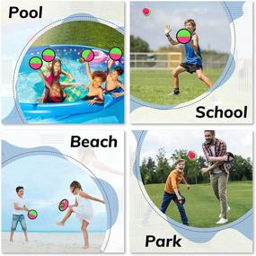 img 3 attached to 🏖️ Upgraded Toss and Catch Ball Set: Beach Game Toys with 6 Paddles, 6 Balls & Storage Bag - Perfect Outdoor Games Gift for Kids, Adults, and Families